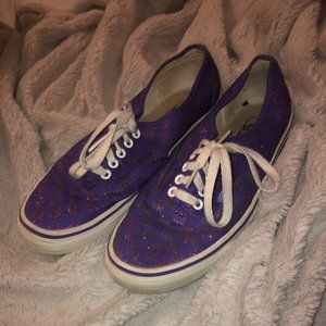 Purple Glitter Checkered Vans